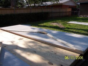 Rafters being assembled 